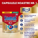 Detergent Tablete masina de spalat vase Somat Excellence 5 in 1, 42 tablete - Img 2