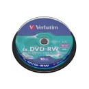 DVD-RW Verbatim 4X, matt silver, spindle 10 buc.
