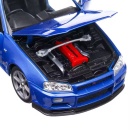 Macheta Auto Welly scara 1:24 Nissan Skyline GT-R R34 2000 albastru - Img 7