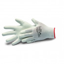 Manusi de lucru din tricot nylon, albe - Img 3