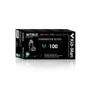 Manusi din Nitril nepudrate negre Kid-Man, M 100buc/Cut