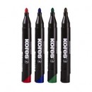 Marker permanent Kores 3mm, varf rotund, negru, verde albastru, rosu - Img 2