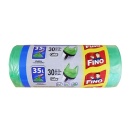 Saci menajeri cu maner Fino, 35L verde, 30 buc/rola