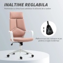 Scaun de Birou /Gaming cu Spătar Înalt, Roz - Img 6