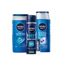 Set Cadou Nivea Men Strong Power, sampon 250 ml, gel de dus 250 ml, deodorant 150 ml si balsam de buze 5.5 ml - Img 2