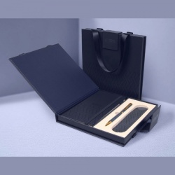 Set cadou pix grafit/auriu + agenda mate A6 Cresco Classic PREMIUM, cutie neagra magnet - Img 4