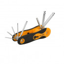 Set de 8 chei hexagonale cu varf sferic pliabile Cr-V, Tolsen