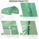 Solar Sera pentru gradina cu acoperis schelet metalic, 6x3x2 m, verde - Img 3