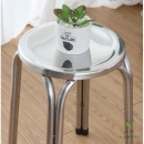 Taburet rotund de bucatarie, cadru din inox - Img 2