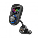 Transmitator auto FM Spacer, Bluetooth 5.0, display 1.8" HD color, 1xUSB QUICK CHARGE 3.0, MP3/WMA/WAV, 206 canale, USB disk, microSD