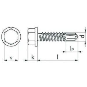 DIN 7505K – surub autoforant cap hexagonal, zincat alb - Img 2