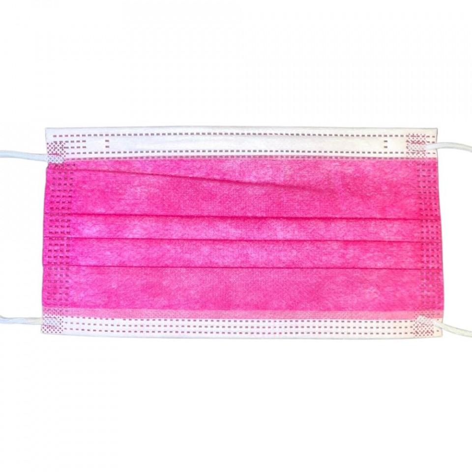 Masca Roz Masca color roz, pentru adulti, 3 straturi, cutie 50buc