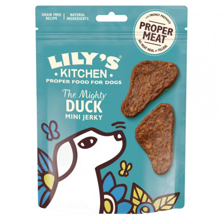 Recompense pentru caini Lily's Kitchen The Mighty Duck Mini Jerky 70g