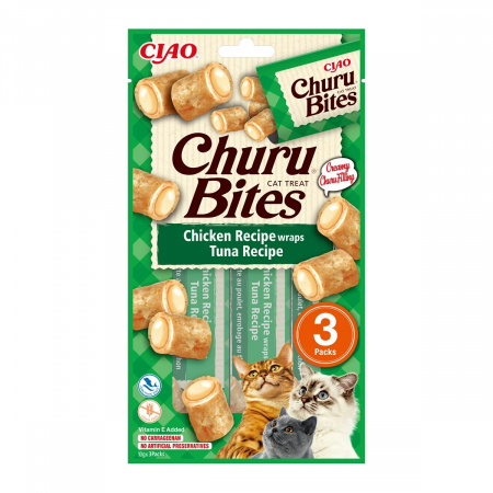Recompense pentru pisici Churu Cat Bites Chicken Tuna 10g x 3packs