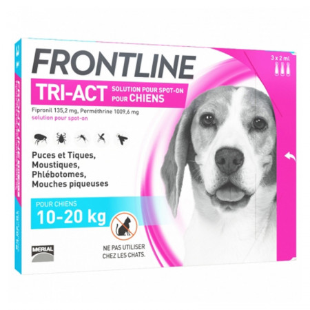 Frontline Tri-Act M 10-20kg pipeta antiparazitara pentru caini