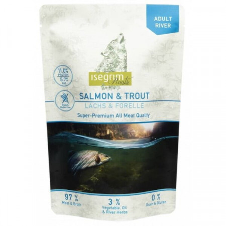 ISEGRIM DOG ADULT - SALMON & TROUT (plic 410 GR.)