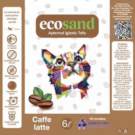 Nisip tofu pisici Ecosand caffe latte 6L