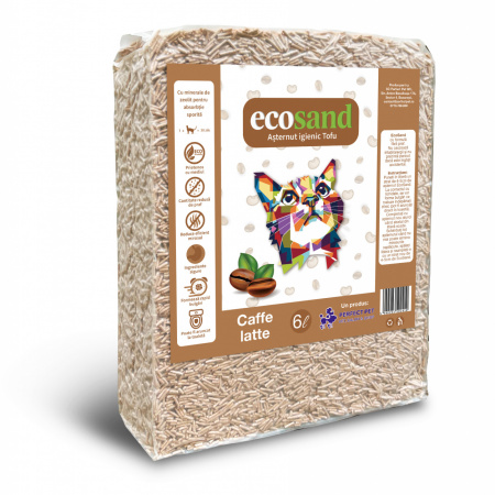 Nisip tofu pisici Ecosand caffe latte 6L