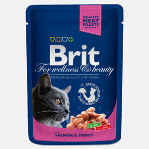 Brit Premium Cat plic cu carne de somon si pastrav 100 gr