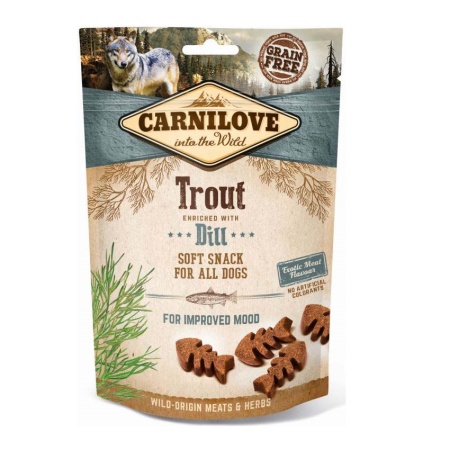 Recompense caini Carnilove Semi Moist Snack Trout with Dill 200g