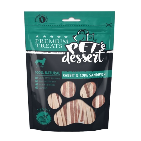 Recompense PET'S DESSERT Rabbit and Cod Sandwich 80g