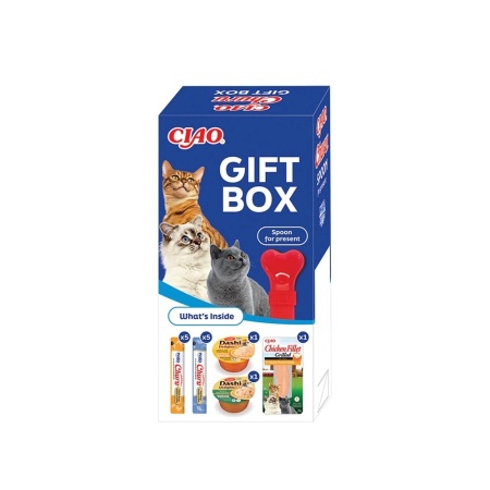 Recompense pisici Ciao Churu Cat GiftBox 13 gustări + Lingurita Cadou Craciun
