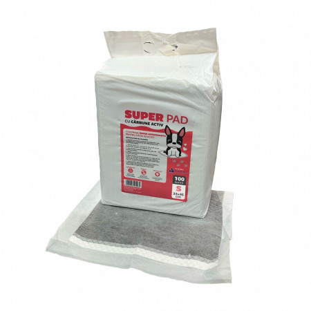 100 covorase absorbante SuperPad cu carbune activ, S 33x45cm