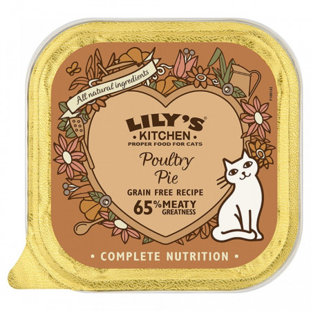 Hrana umeda pentru pisici, Lily's Kitchen, cu ingrediente naturale, Poultry Pie 85g