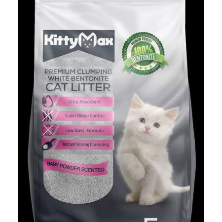 Asternut igienic ultra clumping KittyMax, babypowder, 5L / 4.5kg
