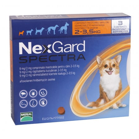 Nexgard Spectra XS comprimat caini 2-3.5kg