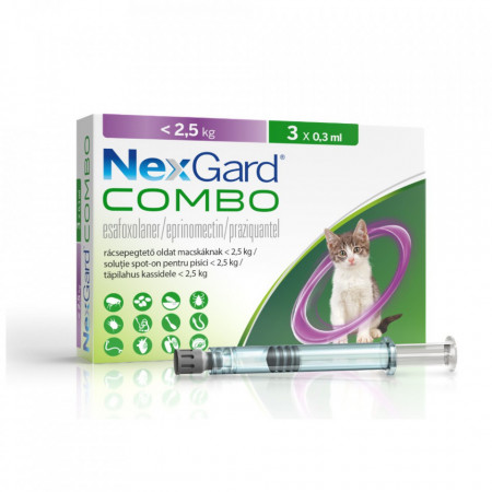 Pipeta deparazitare interna externa Nexgard Cat S < 2.5kg