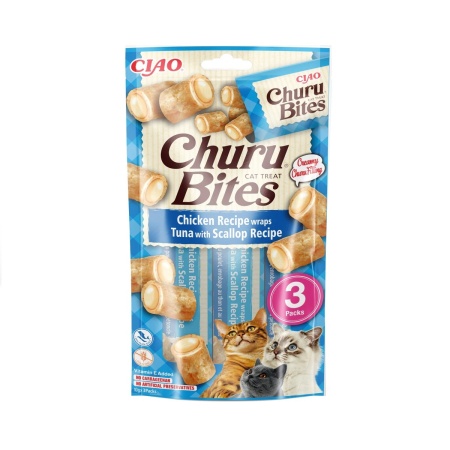 Recompense pentru pisici Churu Cat Bites Chicken & Tuna & Scallop 10g x 3packs