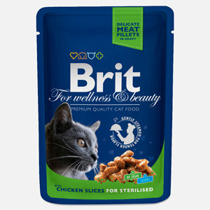 Brit Premium Sterilised Cat plic cu carne de pui 100 gr
