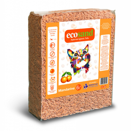 INDISPONIBIL - Nisip tofu pisici Ecosand mandarine 6L