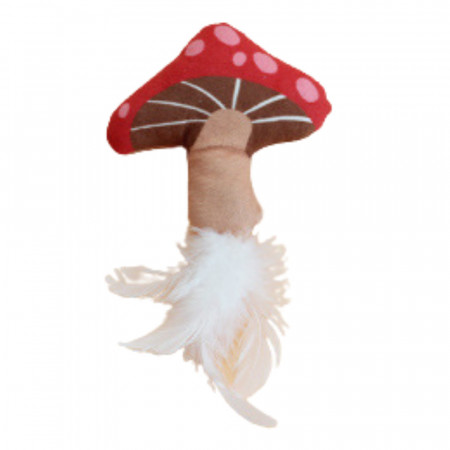 Jucarie PP catnip pentru pisici - Ciuperca rosie 20cm
