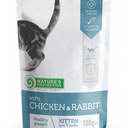 NATURES PROTECTION Kitten with Chicken&Rabbit (100 g)
