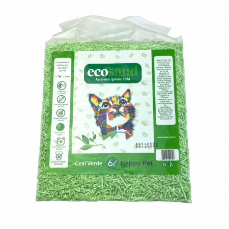 PRECOMANDA - Nisip tofu pisici Ecosand ceai verde 6L
