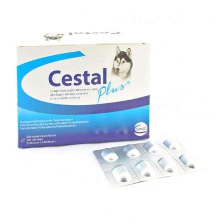 Tableta deparazitare interna caine Cestal Plus - termen 06.2024