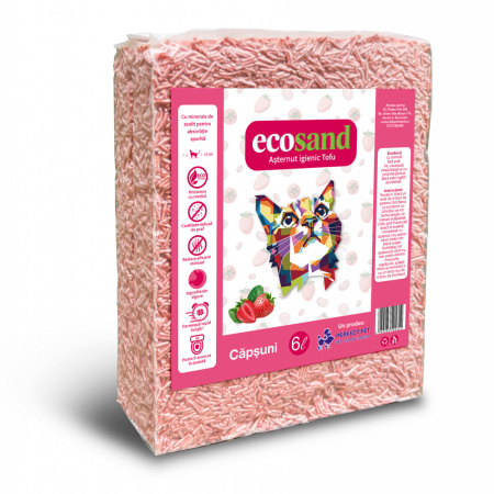 INDISPONIBIL - Nisip tofu pisici Ecosand capsuni 6L