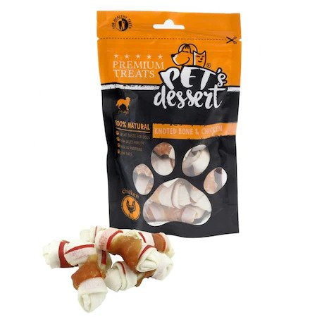 Recompense PET'S DESSERT KNOTED BONE & CHICKEN 80g