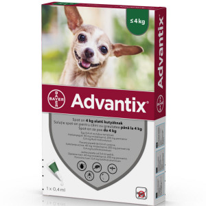 4x Advantix <4kg pipete antiparazitare caini - Img 1