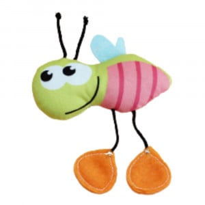 Jucarie PP catnip pentru pisici - Albina roz verde 14cm
