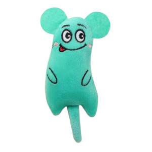 Jucarie PP catnip pentru pisici - Soricel verde 16cm