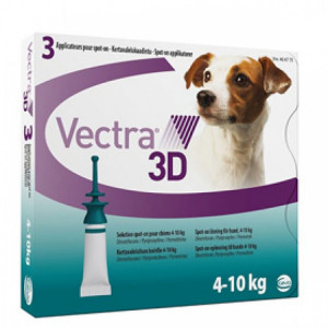 1x Vectra 3D 4-10kg pipeta antiparazitara pentru caini