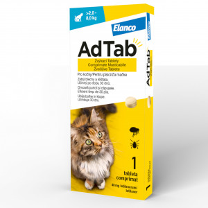 Comprimat Adtab pisici 2-8kg deparazitare externa 48mg