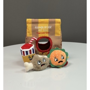 Jucarie interactiva - Punga hamburger Pet Toys 25 cm - Img 4