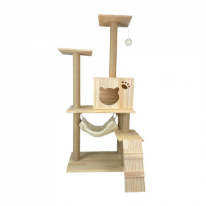 Sisal cu 2 nivele cub 2 platforme si hamac natur