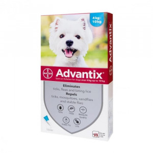 4x Advantix 4-10kg pipete antiparazitare caini - Img 1