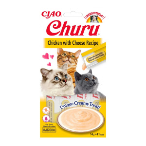 Recompense pentru pisici Churu Cat Chicken & Cheese Creamy 14g x 4 tubes