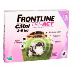 1x Frontline Tri-Act XS caini 2-5kg pipeta antiparazitara caini - Img 2